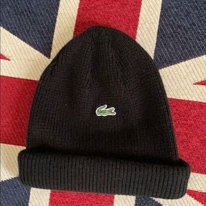 Lacoste black beanie hat